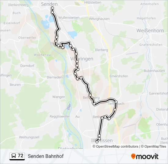 72 Bus Line Map