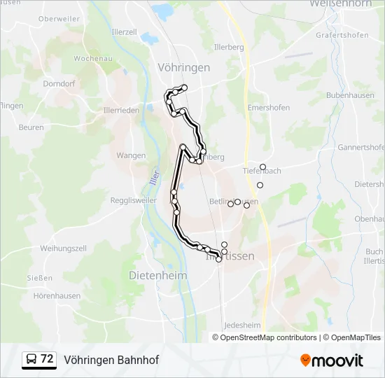72 Bus Line Map