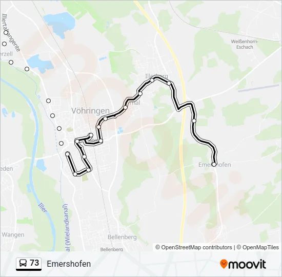 73 Bus Line Map