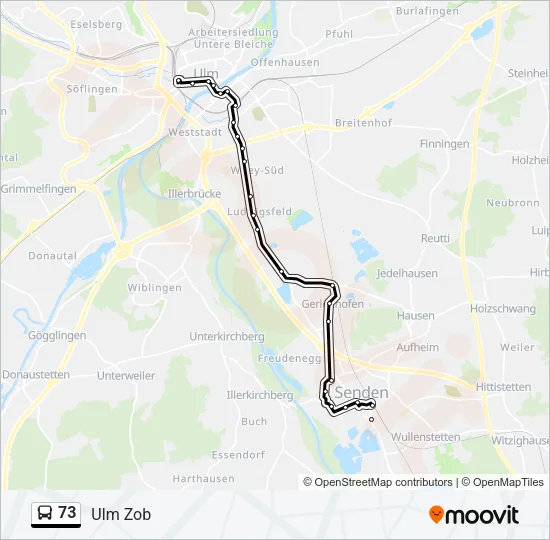 73 Bus Line Map