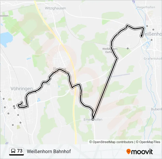 73 Bus Line Map