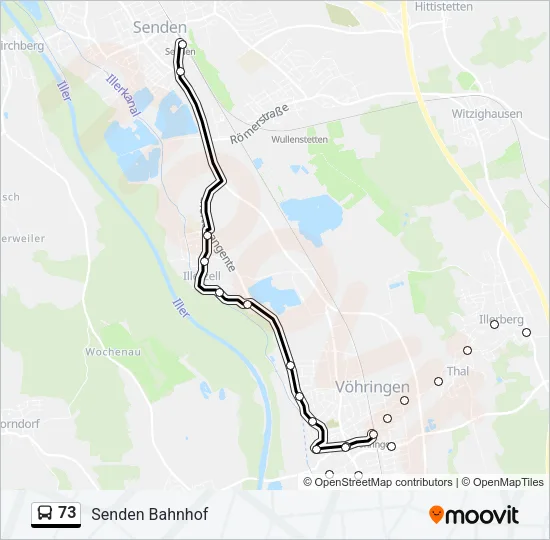 73 Bus Line Map