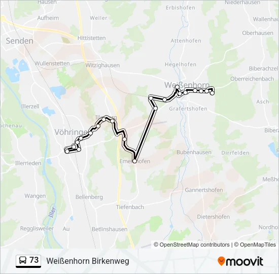 73 Bus Line Map