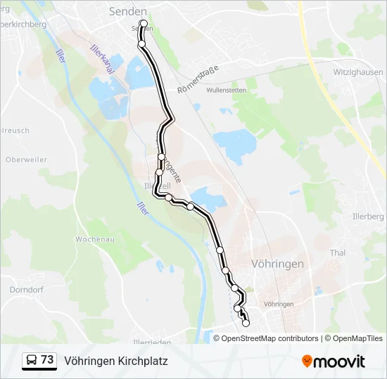 73 Bus Line Map