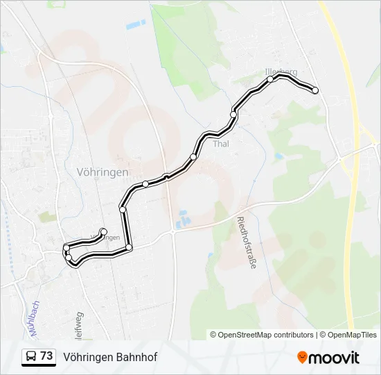 73 Bus Line Map