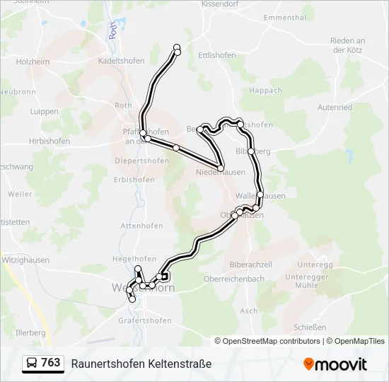 763 Bus Line Map