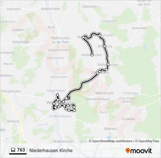 763 Bus Line Map
