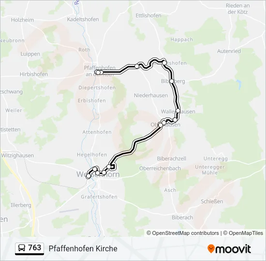 763 Bus Line Map