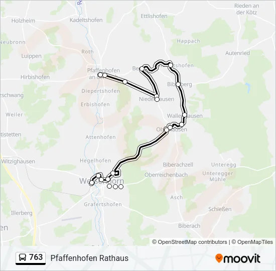 763 Bus Line Map