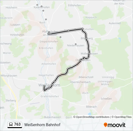 763 Bus Line Map