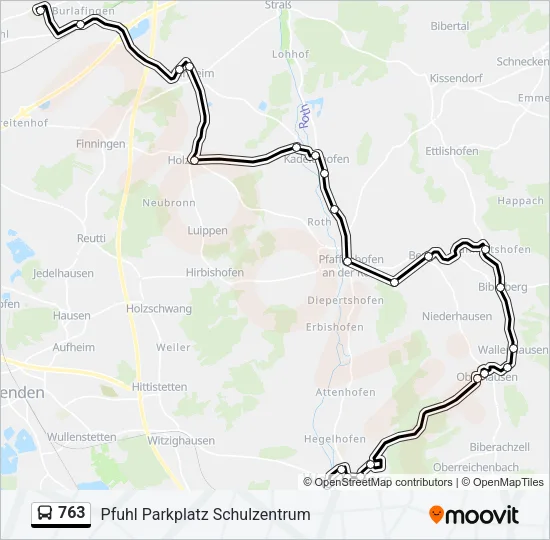 763 Bus Line Map