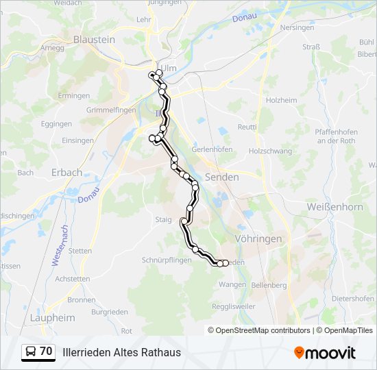 70 Bus Line Map