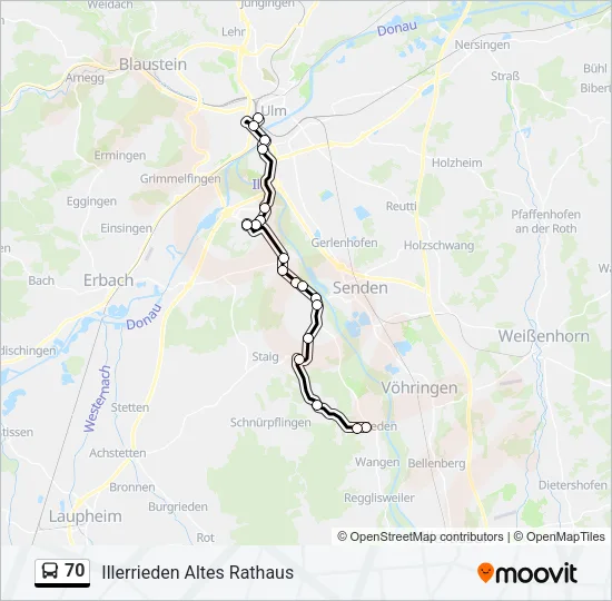 70 Bus Line Map
