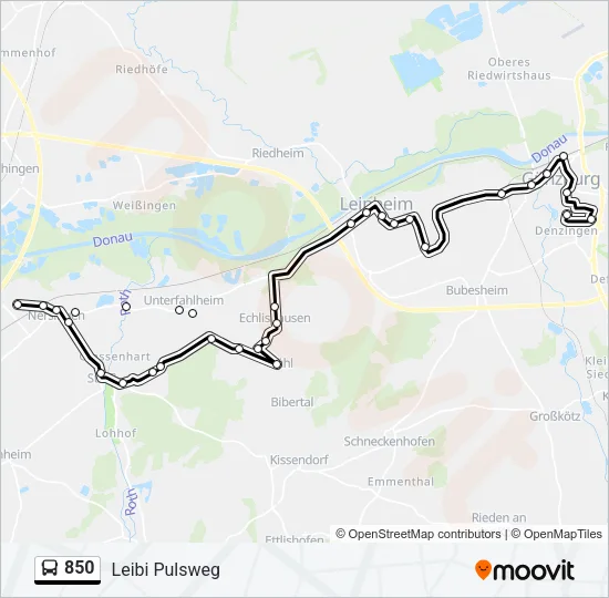 850 Bus Line Map