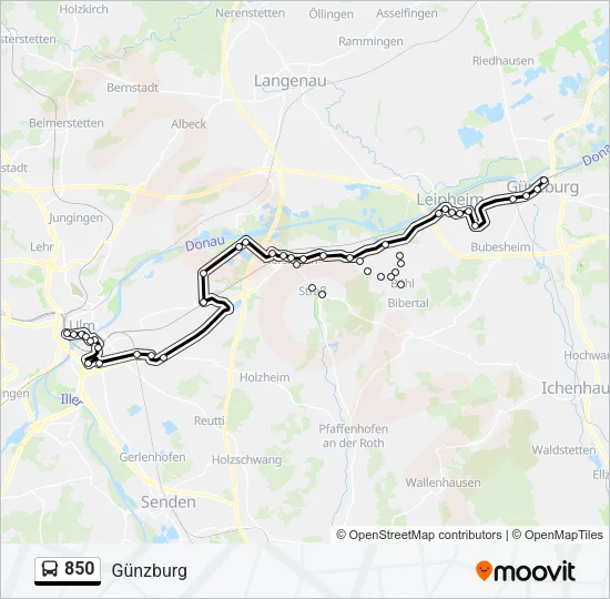 850 Bus Line Map