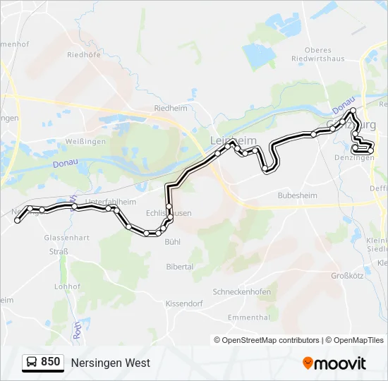 850 Bus Line Map