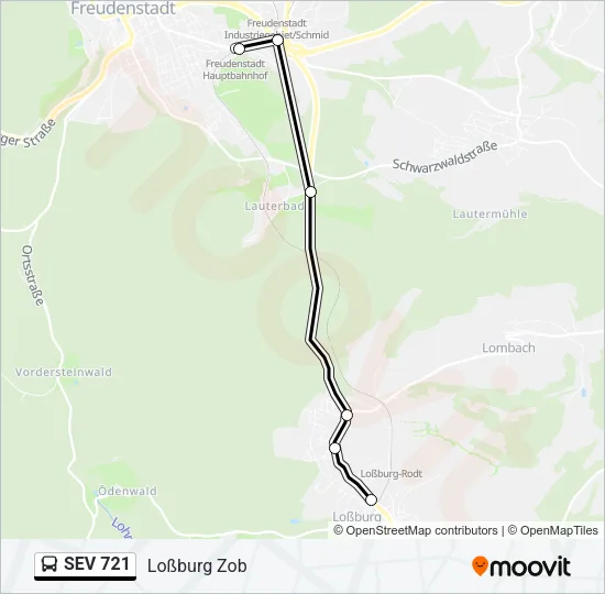 SEV 721 Bus Line Map