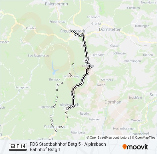 F 14 Bus Line Map