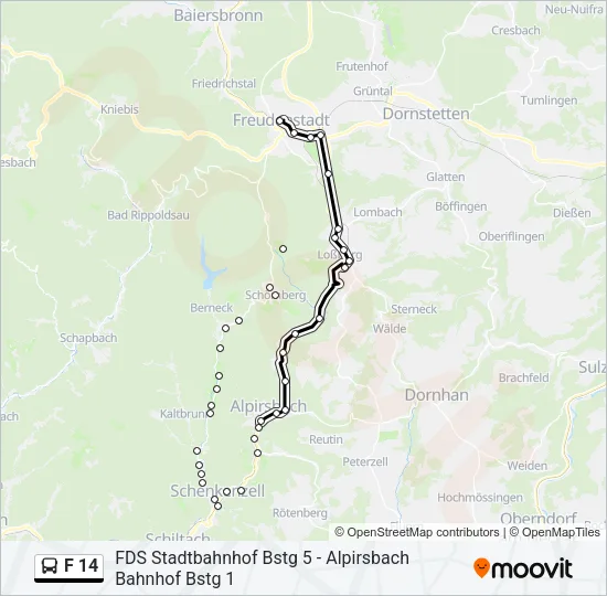 F 14 Bus Line Map