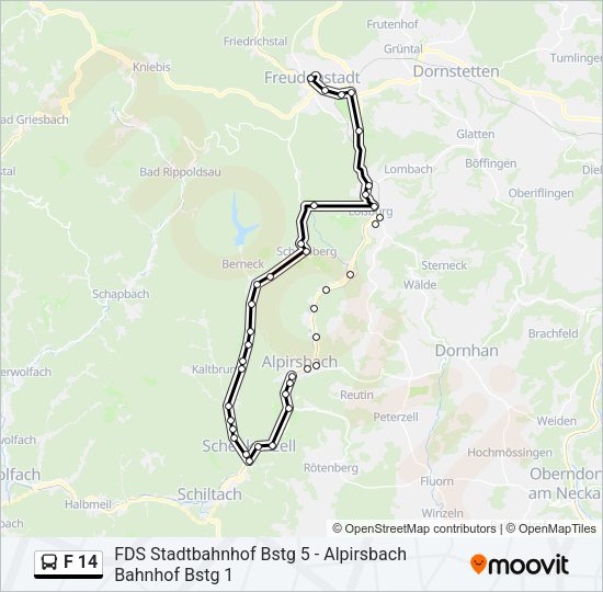F 14 Bus Line Map