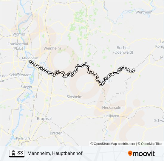 S3 Light Rail Line Map