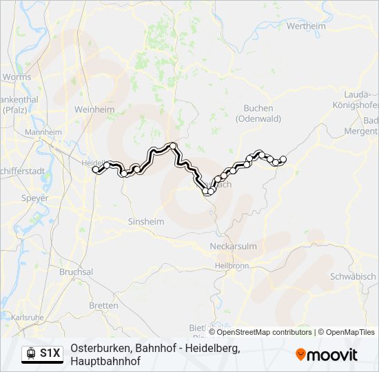 S1X Light Rail Line Map