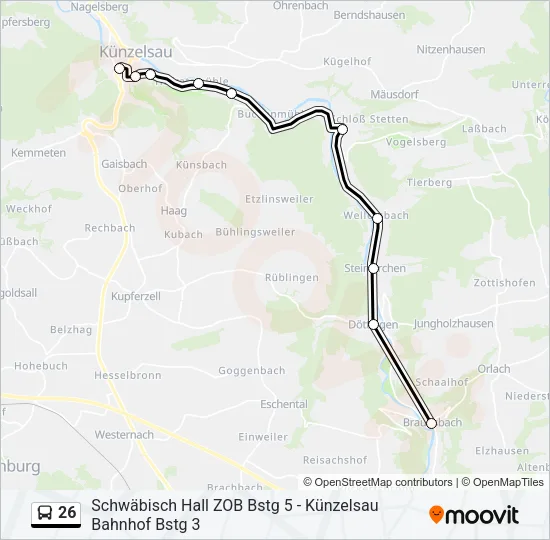 26 Bus Line Map