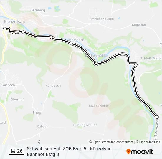26 Bus Line Map