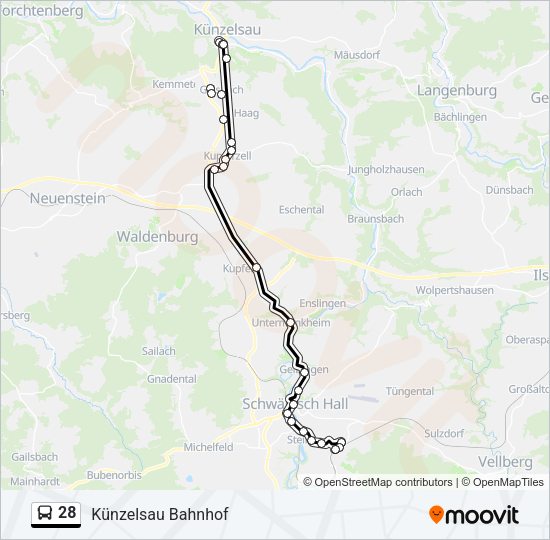 Автобус 28: карта маршрута