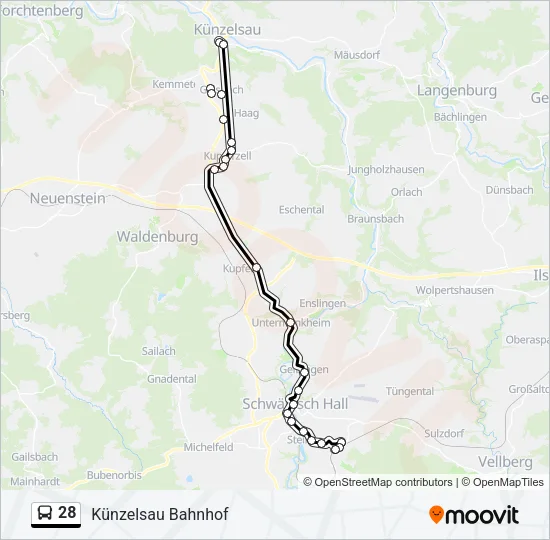 28 Bus Line Map