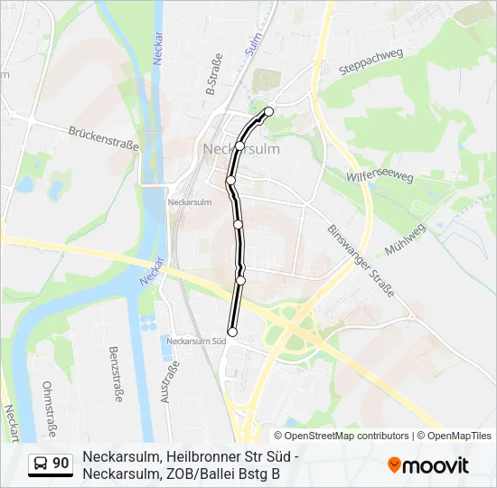 90 Bus Line Map