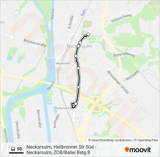 90 Bus Line Map