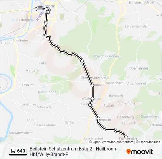 640 Bus Line Map