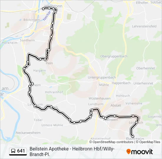 641 Bus Line Map