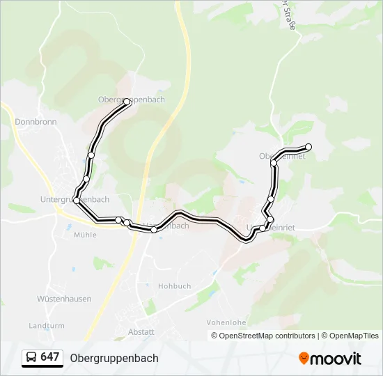 647 Bus Line Map