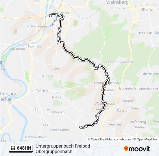 648HN Bus Line Map