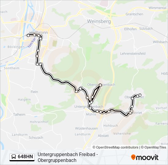 648HN Bus Line Map