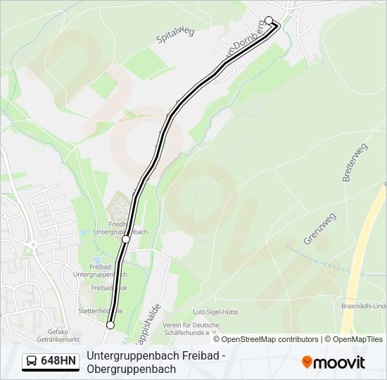 648HN Bus Line Map