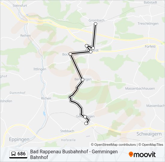 686 Bus Line Map