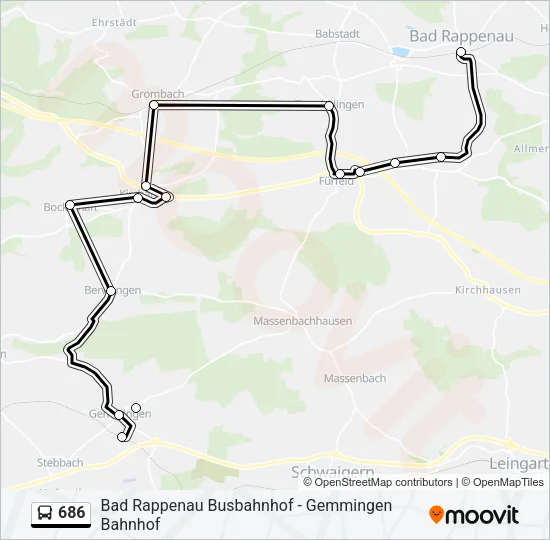686 Bus Line Map