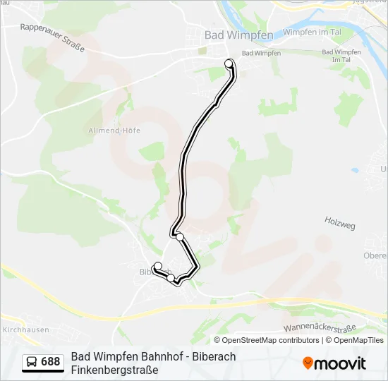 688 Bus Line Map