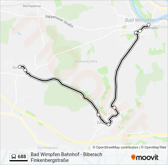 688 Bus Line Map
