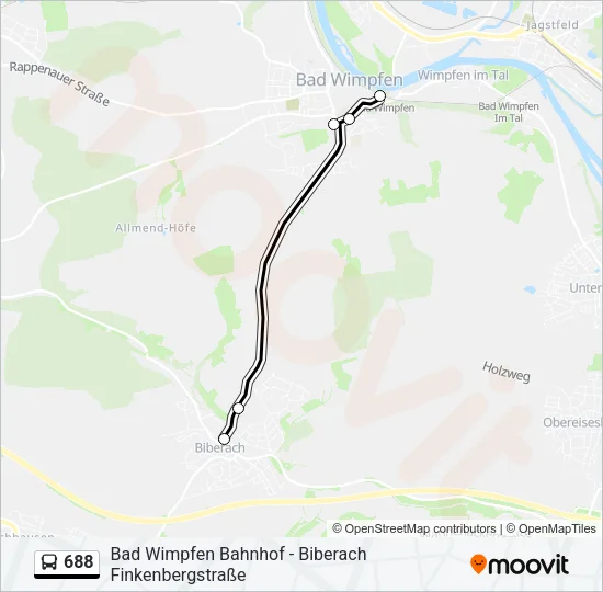688 Bus Line Map