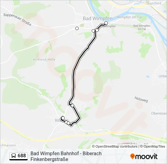 688 Bus Line Map