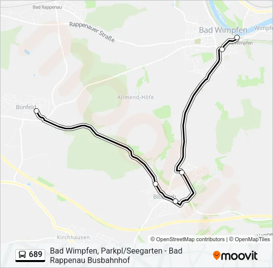 689 Bus Line Map