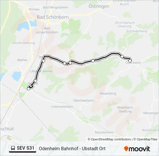 SEV S31 Bus Line Map