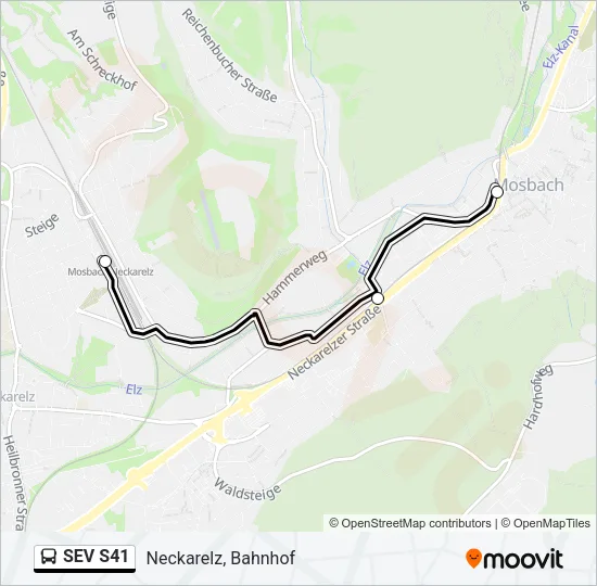 SEV S41 Bus Line Map