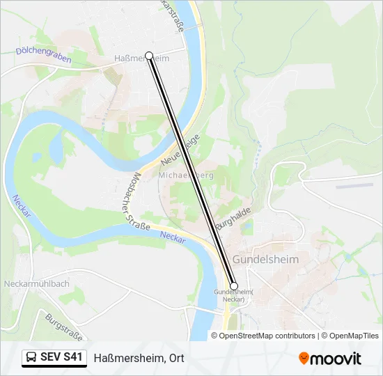 SEV S41 Bus Line Map