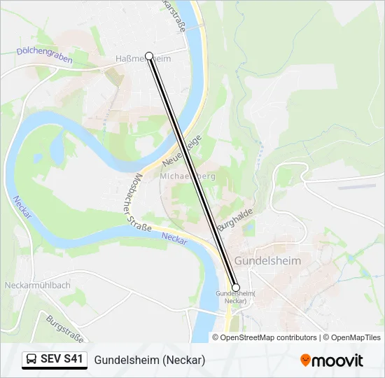 SEV S41 Bus Line Map