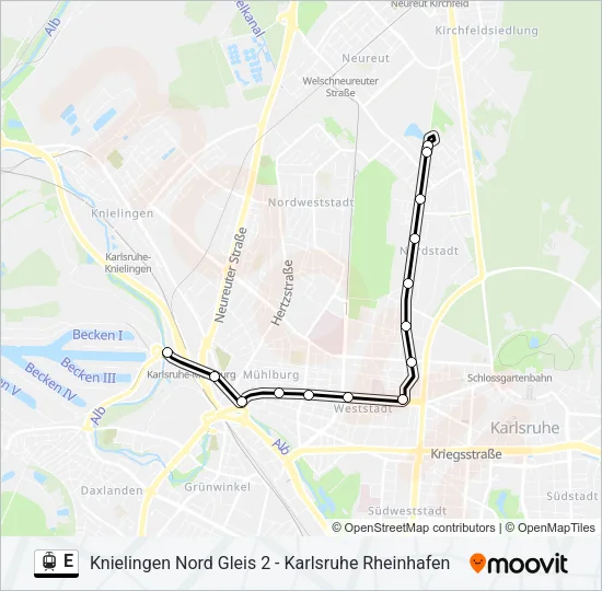 E Light Rail Line Map